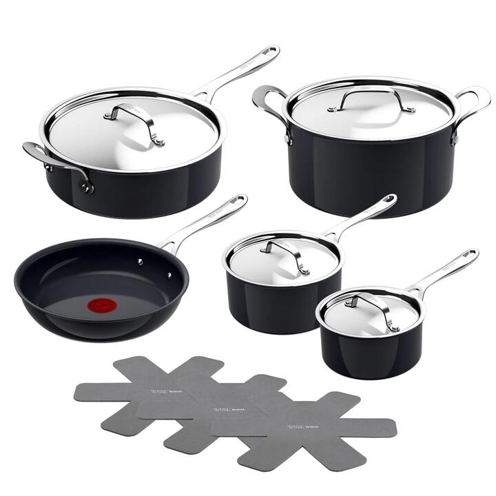 Tefal by Jamie Oliver Ceramic Enjoy 5 Piece Cookware Set with Pan Protectors