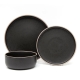 Hana 12 Piece Stoneware Dinner Set in Black by Salt & Pepper-Black