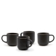 Hana 4 Piece Stoneware Mug Set Size 380ml in Black by Salt & Pepper-Black
