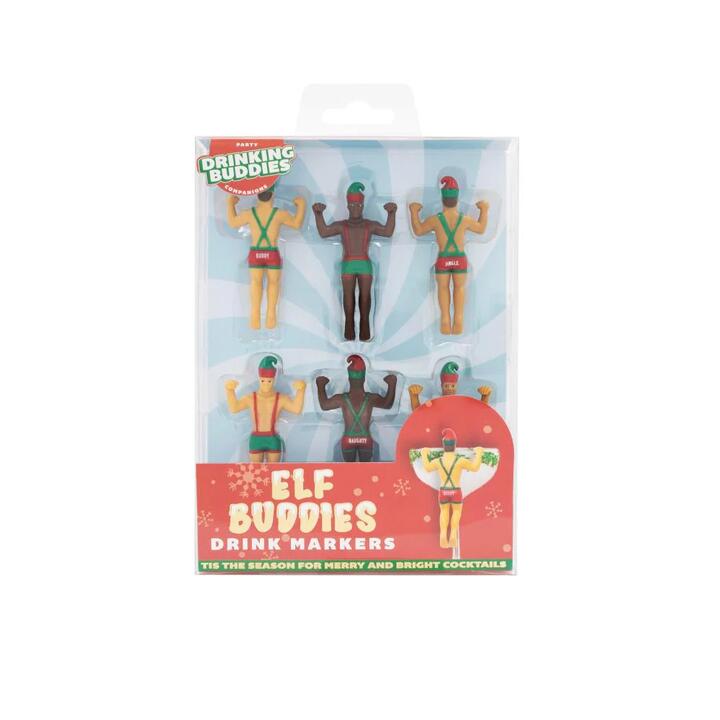 NPW Elf Buddies Set of 4 Drink Markers