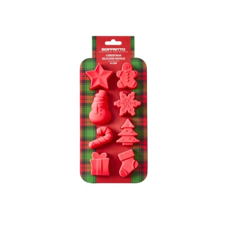 Soffritto Professional Bake Silicone 8 Cup Xmas Moulds