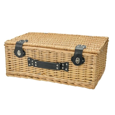 Avanti 4 Person Wicker Picnic Basket Hamptons Blue