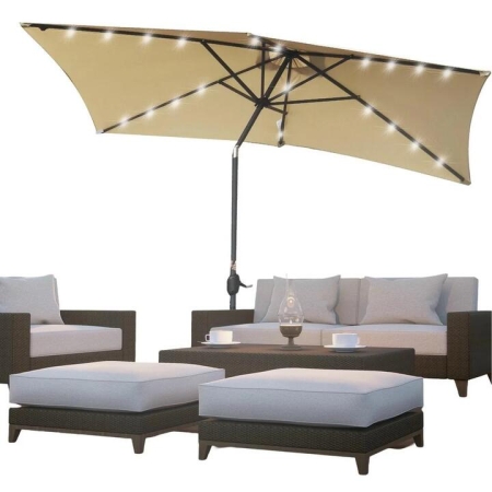 Arcadia Furniture Umbrella 3 Metre Umbrella With Solar Led Lights