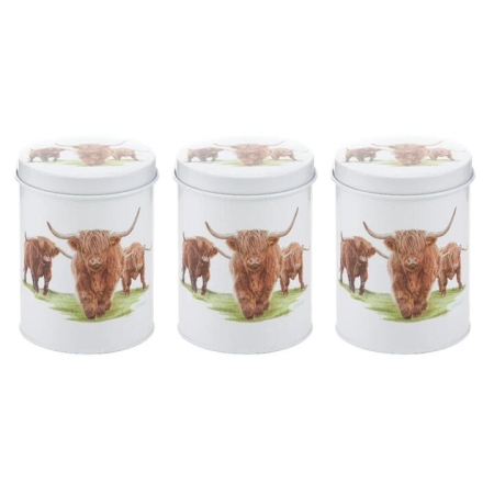 Ashdene Highland Herd Set of 3 Canisters