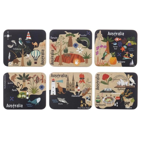Ashdene Land Down Under Set of 6 Coasters
