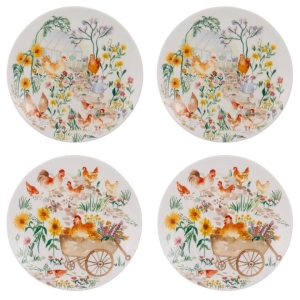 Ashdene Garden Hens Set of 4 Side Plates