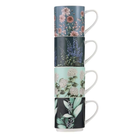 Ashdene Secret Garden Set of 4 Stackable Mugs