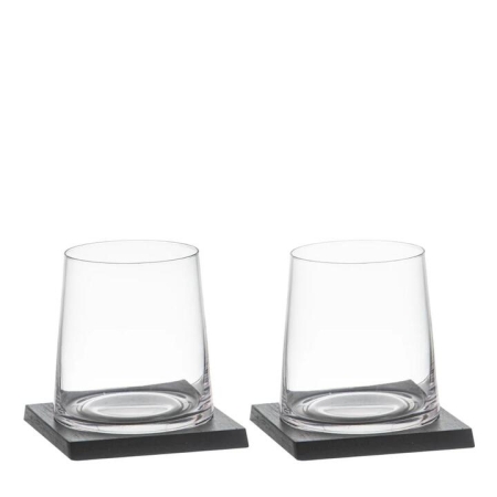 Tempa Harvey Whisky Glass & Coaster Set Black