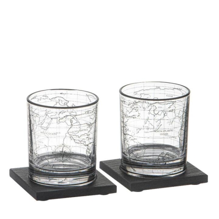 Tempa Atlas Whisky Glass & Coaster Set