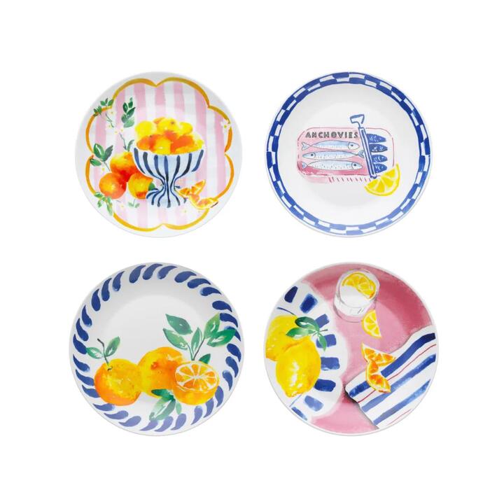 Porto Positano Set of 4 Side Plates Multicolour