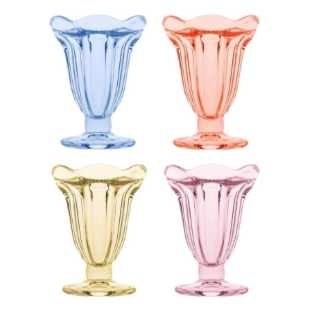 Porto Dessert Set of 4 Sundae Glasses Multicolour