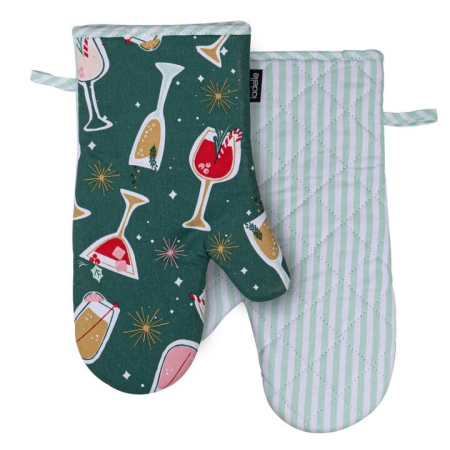 Ladelle Lets Get Merry Set Of 2 Oven Mitts