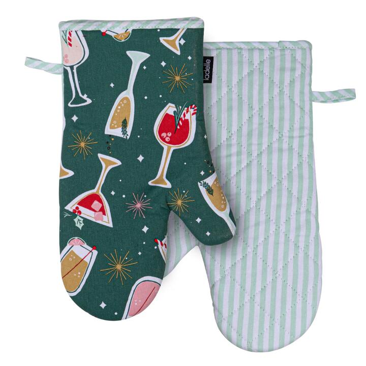 Ladelle Lets Get Merry Set Of 2 Oven Mitts