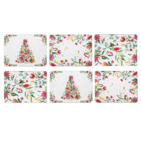 Ashdene Twinkling Blooms Set Of 6 Placemats