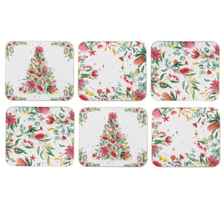 Ashdene Twinkling Blooms Set Of 6 Coasters