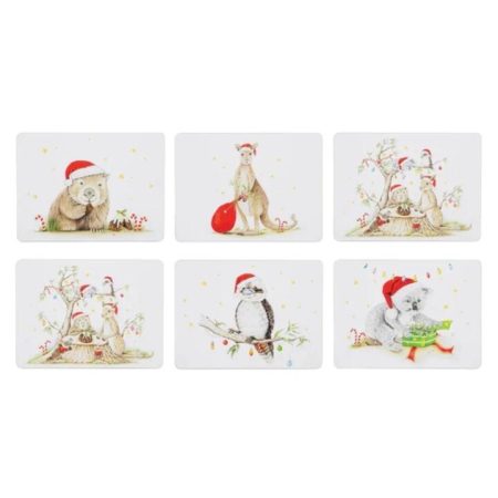 Ashdene Bush Buddies Christmas Set Of 6 Placemats