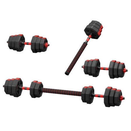 20kg Adjustable Dumbbell Barbell Set Weight Plates Home Workout