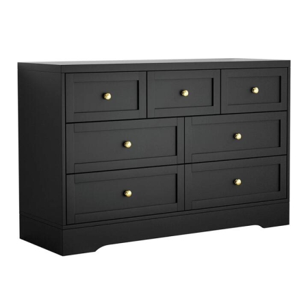 7 Chest of Drawers Dresser Table Black