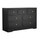 7 Chest of Drawers Dresser Table Black