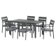 Outdoor Dining Set 7 Piece Aluminum Table Chairs Setting Black