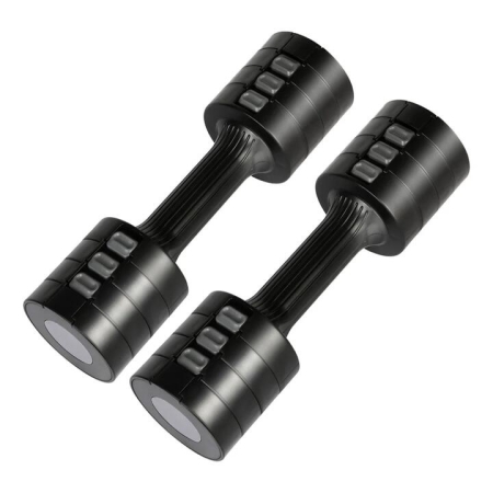 Adjustable Dumbbell Pair - 1KG to 5KG (Black) | Compact Home Fitness Weights for Women & Beginners