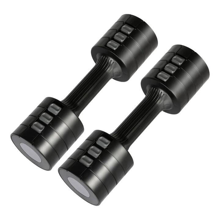 Adjustable Dumbbell Pair - 1KG to 5KG (Black) | Compact Home Fitness Weights for Women & Beginners