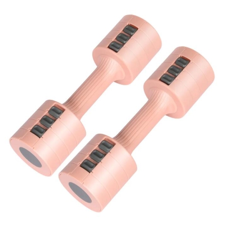 Adjustable Dumbbell Pair - 1KG to 5KG (Pink) | Compact Home Fitness Weights for Women & Beginners