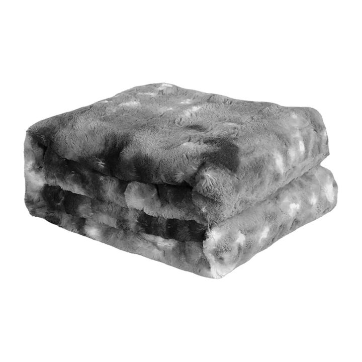Luxury Tie-Dyed Blanket - Grey | 127cm x 152cm | 500GSM Ultra-Soft Faux Fur