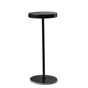 Round Side Table | Small Marble Style Lightweight - Black