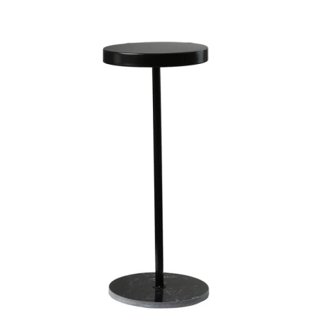 Round Side Table | Small Marble Style Lightweight - Black