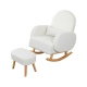 Fleece Rocking Chair with Footstool Sherpa Upholstery - Beige