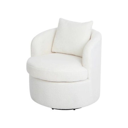 Fleece Swivel Chair With Sherpa Upholstery - Beige