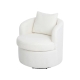 Fleece Swivel Chair With Sherpa Upholstery - Beige