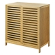 Bamboo Storage Cabinet Freestanding With 4-Tier Shelves And Door - Natural