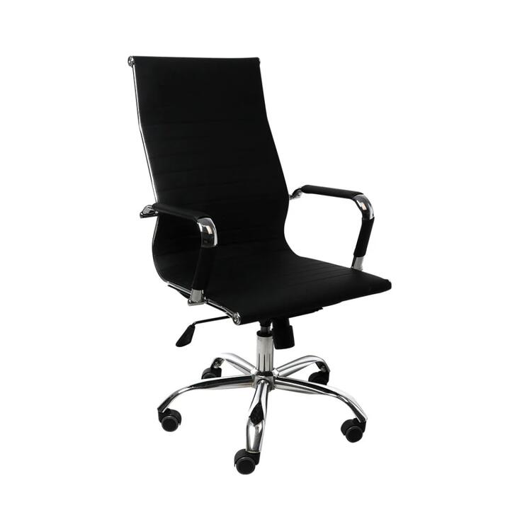 Office Chair Gaming Chair Ergonomic PU Leather with Comfortable Back Support - Black
