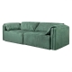 3-Seater Floor Sofa Couch - Leathaire Upholstery - Deep Green