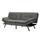 3-Seater Fabric Futon Recliner Lounge Bed - Adjustable Backrest & Armrests - Grey