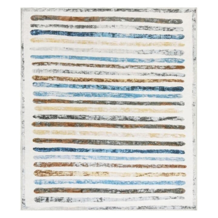 Stripe Floor Rug Short Pile Washable Soft Plush Non-Slip Carpet - 200x230cm