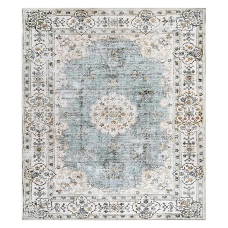 Washable Vintage Floor Rug Short Pile - Soft Non-Slip Plush Carpet 200x230cm