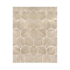 Plush Shaggy Floor Rug Leaf Pattern 10mm Pile | Non-Slip Soft Embossed Carpet 200x230cm - Gold