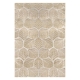 Plush Shaggy Leaf Pattern Floor Rug Embossed 10mm Pile | Non-Slip 200x290cm - Gold