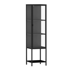 Glass Display Cabinet - 4-Tier Collections Organizer (Black)