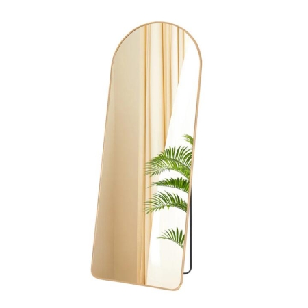 Full Body Arched Mirror With Anti-Slip Suction Support - Gold (165 cm)