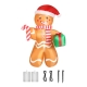 Christmas Inflatable Gingerbread Man with LED Lights - Outdoor Yard Decoration (2.5m)