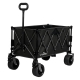 Folding Wagon Cart in Black | Heavy-Duty 3-Tier Utility Trolley with 240L Capacity and All-Terrain Wheels (Black)