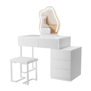 LED Dressing Table with Mirror & Stool | Adjustable Lighting