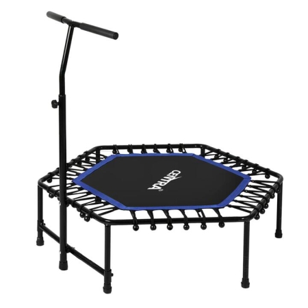 48" Mini Fitness Trampoline with Bungee Cords | 205kg Capacity | Adjustable Handlebar