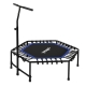 48" Mini Fitness Trampoline with Bungee Cords | 205kg Capacity | Adjustable Handlebar