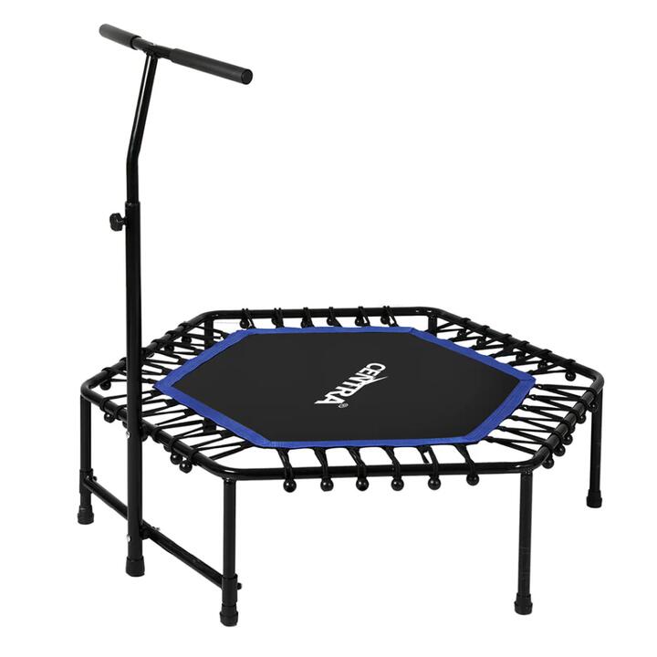 48" Mini Fitness Trampoline with Bungee Cords | 205kg Capacity | Adjustable Handlebar