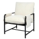 Metal Framed Lounge Chair - Corduroy Accent Armchair with Storage Pockets